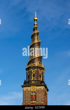 Torre della Chiesa del nostro Salvatore, Copenhagen, Danimarca Foto Stock