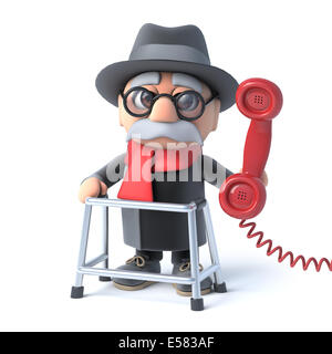 Il vecchio uomo pensionato nonno gadget telefono dello smartphone. Internet  Online application service program. La Pop art retrò illustrazione  vettoriale disegno ki vintage Foto stock - Alamy