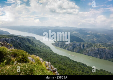 Fiume Danubio al cancello di ferro gorge Foto Stock