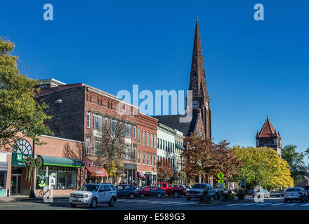 Il centro di Main Street, Nortampton, Massachusetts, STATI UNITI D'AMERICA Foto Stock