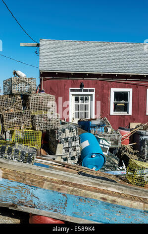 Rustico il Fishermans Shack, Menemsha, Chilmark, Martha's Vineyard, Massachusetts, STATI UNITI D'AMERICA Foto Stock