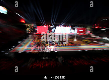 Glasgow, Scotland, Regno Unito. 23 Luglio, 2014. I XX Giochi del Commonwealth è aperto presso il Celtic Park a Glasgow, Gran Bretagna, il 23 luglio 2014. Credito: Han Yan/Xinhua/Alamy Live News Foto Stock