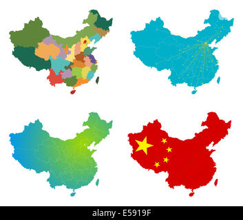 Insieme della mappa Cina Foto Stock