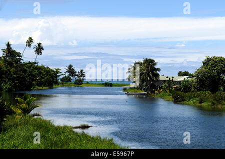 Viaggia attraverso la Samoa nel febbraio 2014. Foto Stock