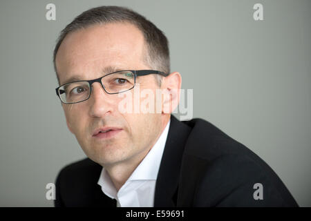 Berlino, Germania. Il 24 luglio, 2014. Il tedesco il Ministro della giustizia Heiko Maas durante un colloquio presso il dpa a Berlino, Germania, 24 luglio 2014. Foto: MAURIZIO GAMBARINI/dpa/Alamy Live News Foto Stock