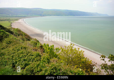 Porlock Bay & Marsh visto dal punto di Hurlstone Foto Stock