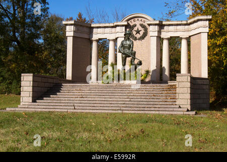 Monumento ai soldati che hanno combattuto da Texas in Vicksburg National Military Park in Vicksburg, Mississippi Foto Stock