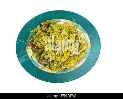 Kalam Polow carne e riso con cavolo nella lingua persiana o farsi Foto Stock