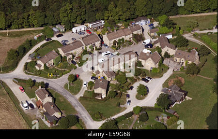 Vista aerea di Emmerdale villaggio nei pressi di Leeds, set TV per la televisione soap opera Foto Stock