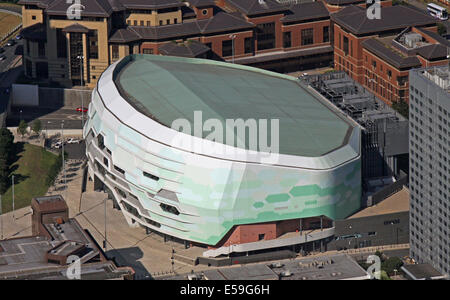 Vista aerea del Leeds Arena, o prima diretta Arena, REGNO UNITO Foto Stock