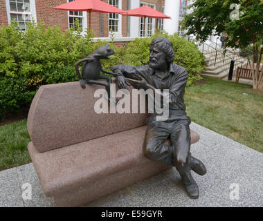 Statua di bronzo di Jim Henson e Kermit, Università di Maryland College Park Foto Stock