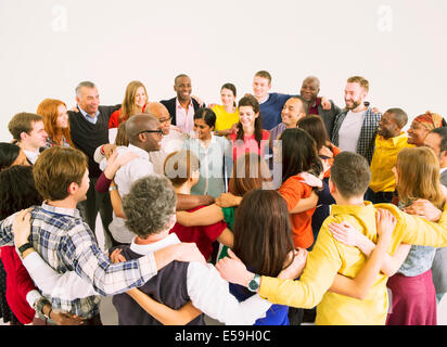 La gente di affari in huddle Foto Stock