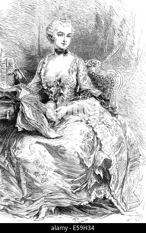 Jeanne Antoinette Poisson, Marquise de Pompadour, Madame de Pompadour, 1721-1764, chief amante di Luigi XV, Jeanne Antoinette Foto Stock