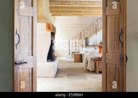 Soggiorno nella casa rustico Foto Stock
