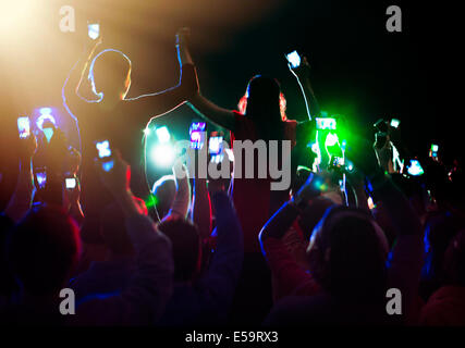 Pubblico godendo di concerto Foto Stock