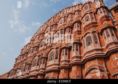 India. Il Rajasthan..Jaipur. Palazzo dei venti. Hawa Mahal Foto Stock