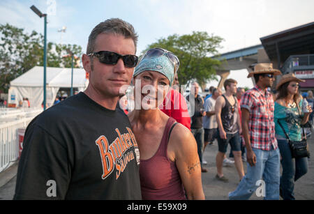 Le persone al Summerfest di Milwaukee, Wisconsin, Stati Uniti d'America. Foto Stock