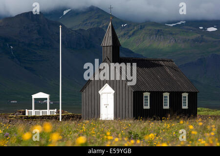 Chiesa Budir - Penisola Snaefellsnes - West Islanda Foto Stock