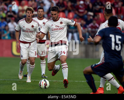 Toronto, Canada. Il 24 luglio, 2014. Guinness International Champions Cup. AC Milan v Olympiakos. Bryan Cristante Credit: Azione Plus immagini di sport/Alamy Live News Foto Stock