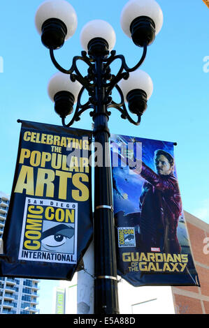 San Diego. 23 Luglio, 2014. "Guardiani della galassia' banner visto sulla luglio 23, 2014 durante il San Diego Comic-Con International di San Diego. © dpa/Alamy Live News Foto Stock