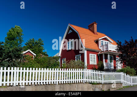 Tipica famiglia svedese house, Saltö, Karlskrona, Götaland, Blekinge, Svezia Foto Stock