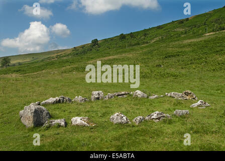 Yockenthwaite Stone Circle Langstrothdale Valley nello Yorkshire Dales National Park. Inghilterra Regno Unito 2010s 2014 HOMER SYKES Foto Stock