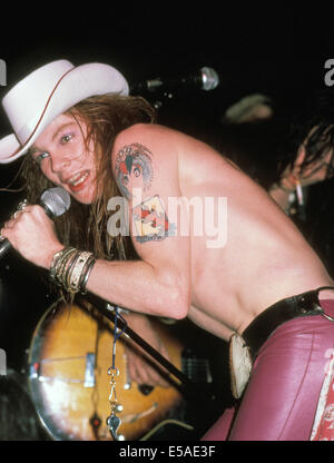 GUNS N ROSES noi del gruppo rock con Axl Rose nel 1987. Foto di Jeffrey Mayer Foto Stock