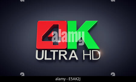 Ultra High Definition , 4K Ultra HD il testo su sfondo scuro Foto Stock
