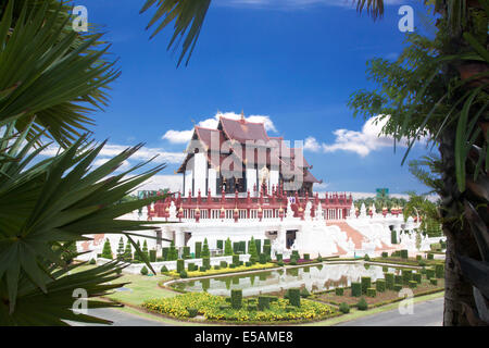 Ho kham luang stile tailandese settentrionale edificio, Thailandia Foto Stock