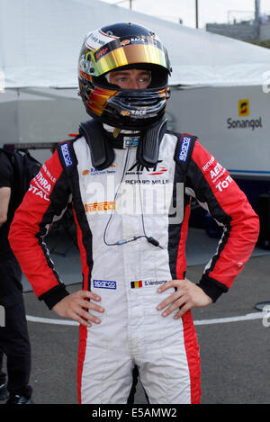 Magyorod, Hungaroring, Ungheria. Xxv Luglio, 2014. GP2 e GP3 racing serie su Hungaroring. Stoffel Vandoorne dalla ART Grand Prix team di GP2 Credito: Piotr Zajac/Alamy Live News Foto Stock