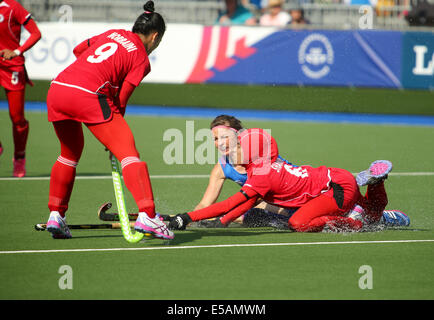 Glasgow Scotland Regno Unito. Xxv Luglio, 2014. Scozia donne prendere enfatico vittoria sulla Malaysia 2-0 nel loro gruppo match grazie a due gol di Ailsa Wyllie. Credito: ALAN OLIVER/Alamy Live News Foto Stock