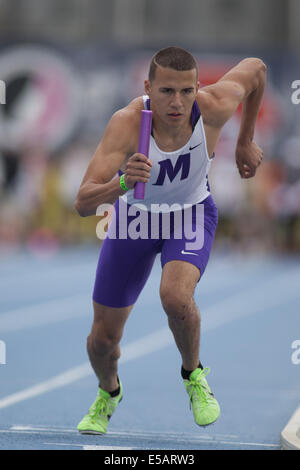 Des Moines, Iowa, USA. 22 Maggio, 2014. competere alla Iowa State via campionati a Drake University di Des Moines, IA., Giovedi, maggio, 22nd, 2014 © Luigi Brems/Quad-City volte/ZUMA filo/Alamy Live News Foto Stock