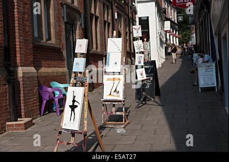 P Spowage Galleria d'arte della pittura di nottingham vendita ed esposizione in strada di lavoro per la vendita byard lane Foto Stock