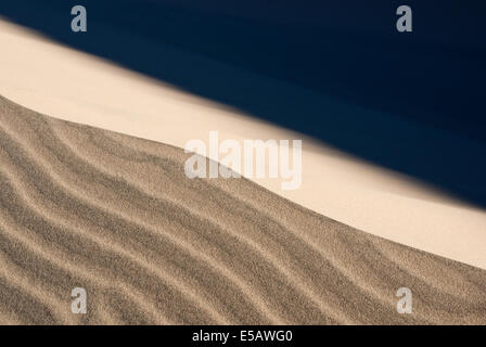 Venti di tempesta soffiare via la sabbia fine sulle dune del deserto Foto Stock