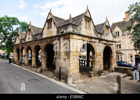 Chipping Campden Market Hall village Cotswolds Cotswold REGNO UNITO Inghilterra edificio esterno la facciata esterna in pietra Foto Stock