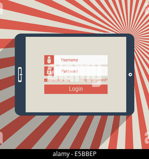 Concetto di sicurezza delle informazioni e la protezione dei dati personali. Design piatto illustrazione. Foto Stock