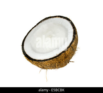 Metà di noce di cocco per giardino Tavolo di uccelli Foto Stock