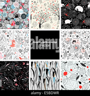 Diversi motivi grafici Foto Stock