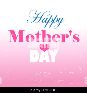 Scheda grafica di Giorno della Madre con il cuore su sfondo rosa Foto Stock