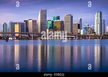 Miami, Florida, Stati Uniti d'America skyline del centro. Foto Stock