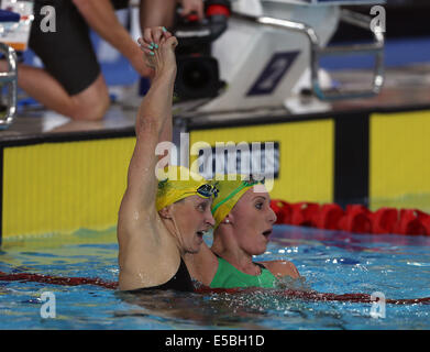 TAYLOR MCKEOWN & SALLY HUNTER 200M a rana TOLLCROSS centro nuoto GLASGOW Scozia 26 Luglio 2014 Foto Stock