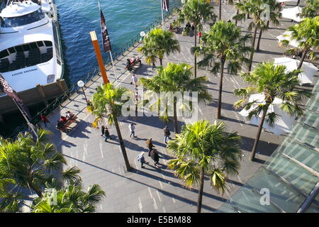 Guardando verso il basso sulla SYDNEY Circular Quay di Sydney, Australia Foto Stock