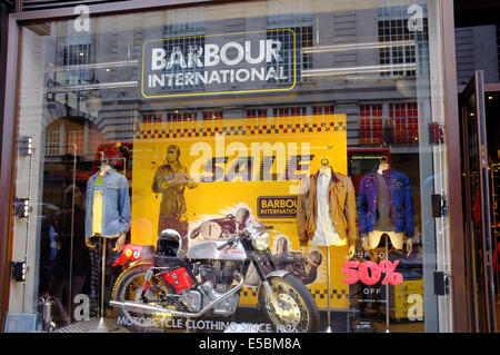 Barbour International designer fashion store a Londra Foto Stock