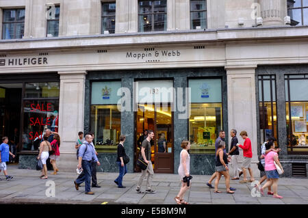 Mappin & Webb designer watch store su Regent Street, Londra Foto Stock