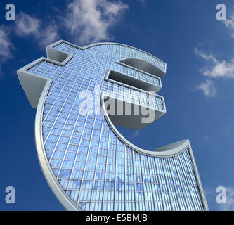 Grattacielo valuta Euro segno. concettuale illustrazione delle finanze Foto Stock