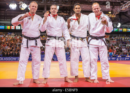 Glasgow, Scozia. 26 Luglio, 2014. 2014 Giochi del Commonwealth. Medaglia di Judo concorsi uomini u100 chilo medalists. Credito: Azione Sport Plus/Alamy Live News Foto Stock