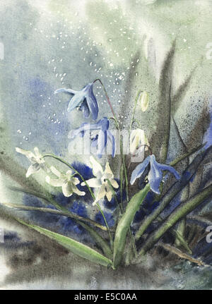 La pittura di fiori Foto Stock