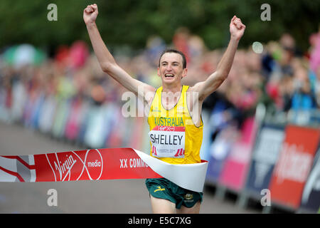 MICHAEL SHELLEY VINCE Uomini Maratona verde di Glasgow Glasgow Scozia 27 Luglio 2014 Foto Stock