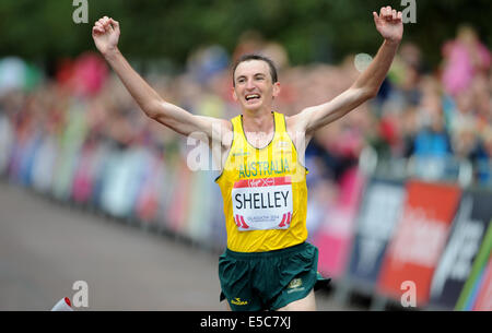 MICHAEL SHELLEY VINCE Uomini Maratona verde di Glasgow Glasgow Scozia 27 Luglio 2014 Foto Stock