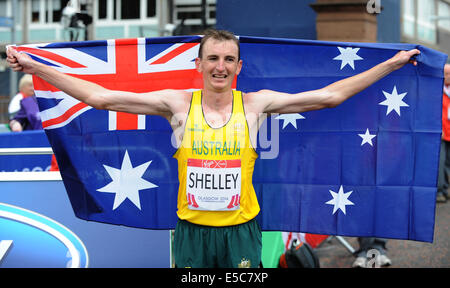 MICHAEL SHELLEY VINCE Uomini Maratona verde di Glasgow Glasgow Scozia 27 Luglio 2014 Foto Stock